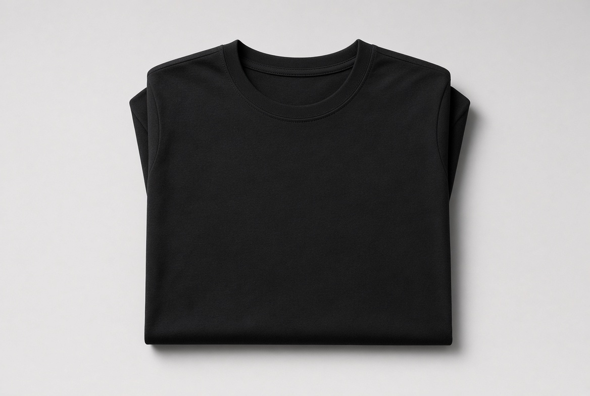 Finished tee folded in the locked seasonal shade