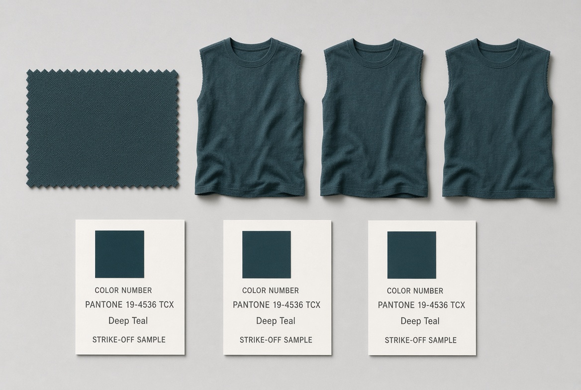 Strike-off swatches approved against the target shade