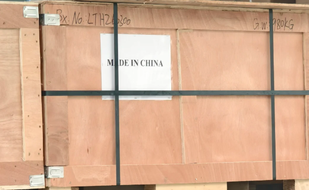 Crated consignment marked for multi-country shipment