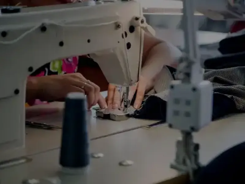 A garment on the cut-and-sew line — cut and sewn to your spec