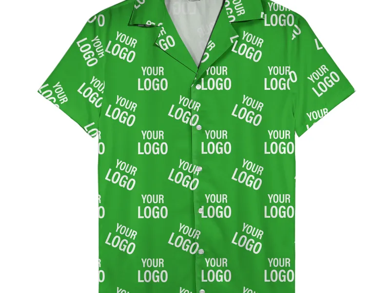 All-over-print Hawaiian shirt with a continuous pattern