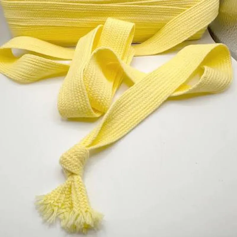 A flat woven hoodie drawstring tape