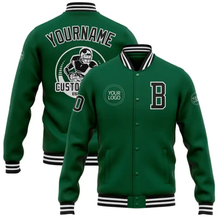 Green varsity jacket