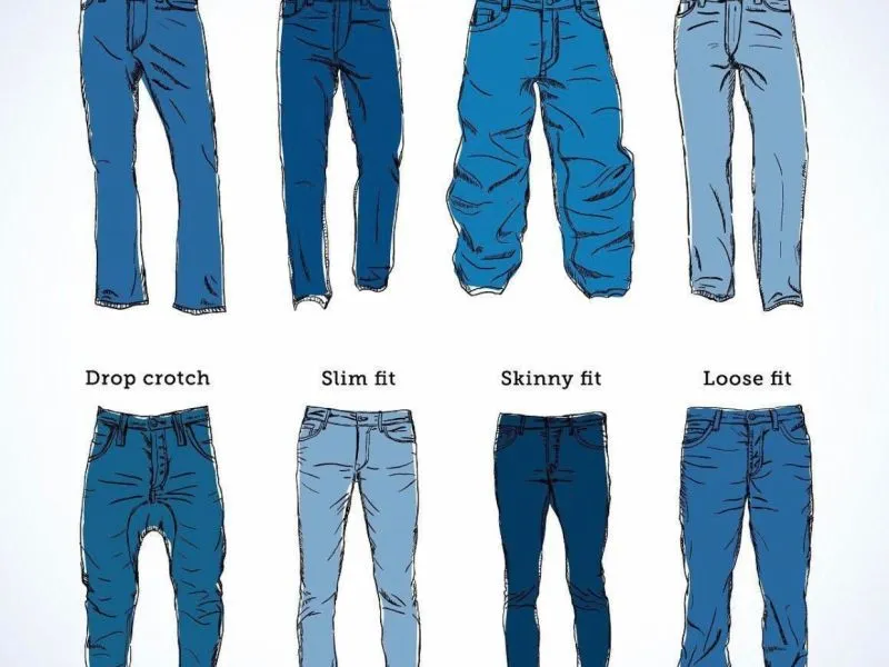 Denim fit comparison: drop crotch, slim, skinny and loose fits