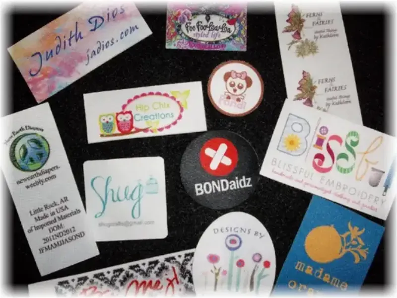 Sublimation-printed label carrying the brand colour