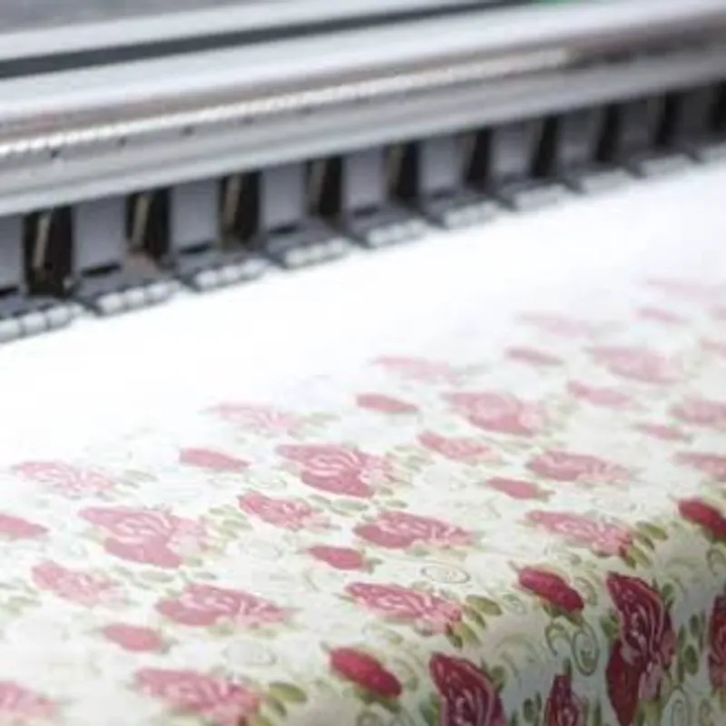 All-over sublimation print running edge to edge across a Hawaiian shirt