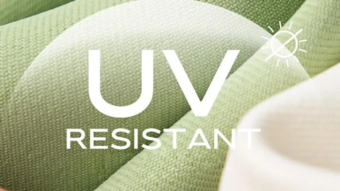 UV-resistant performance fabric shown with a UV RESISTANT graphic