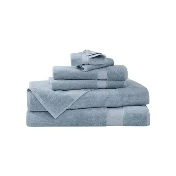 A stack of light-blue towels