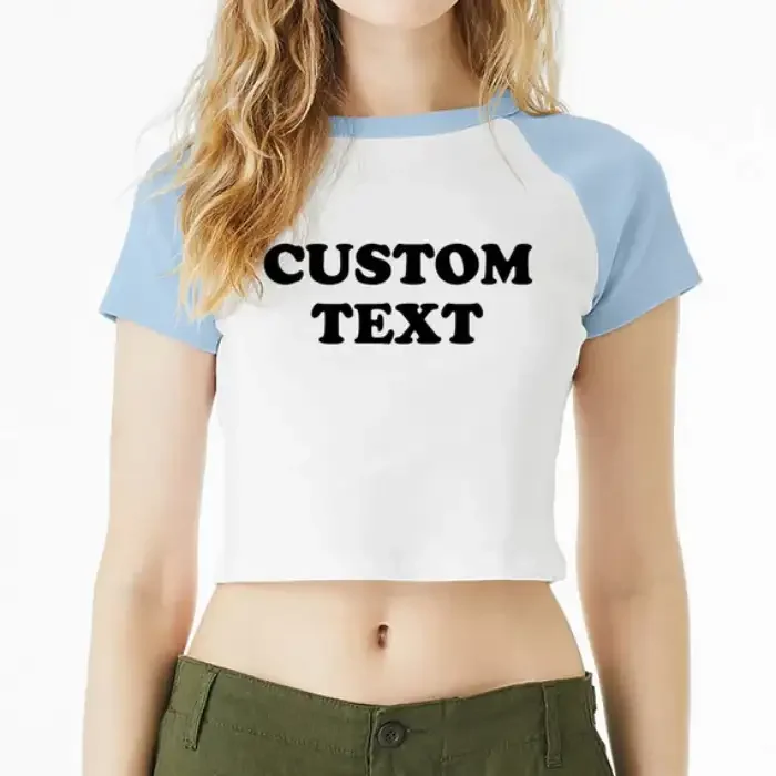 Custom cropped t-shirt with a printed graphic for a womenswear brand